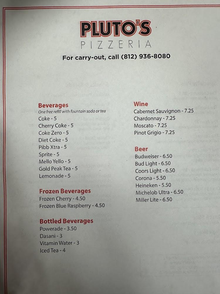 Pluto's Pizzeria Frenchlick Menu image 1